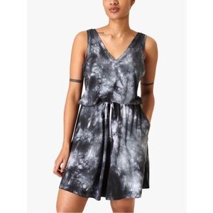Like New Sweaty Betty Take it Easy Black Tie Dye Dress